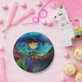 Romantische elegante blauwgroen florale waterverf  papieren bordje (Feest)