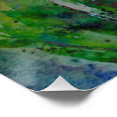 Romantische elegante blauwgroen florale waterverf  perfect poster (Hoek)