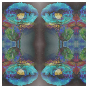 Romantische elegante blauwgroen florale waterverf  stof