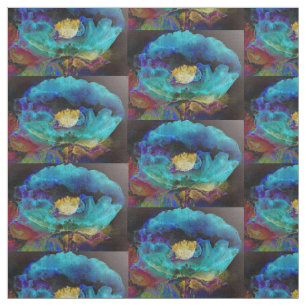 Romantische elegante blauwgroen florale waterverf stof