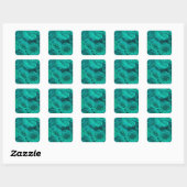 Romantische elegante blauwgroen groene rozen flora vierkante sticker (Vel)