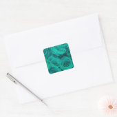 Romantische elegante blauwgroen groene rozen flora vierkante sticker (Envelop)