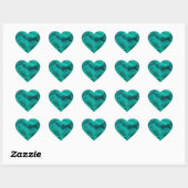 Romantische elegante blauwgroen groene rozen hart sticker (Vel)