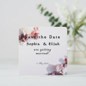 Romantische Elegante Bloemen Bewaar de datum trouw Save The Date (Staand voorkant)