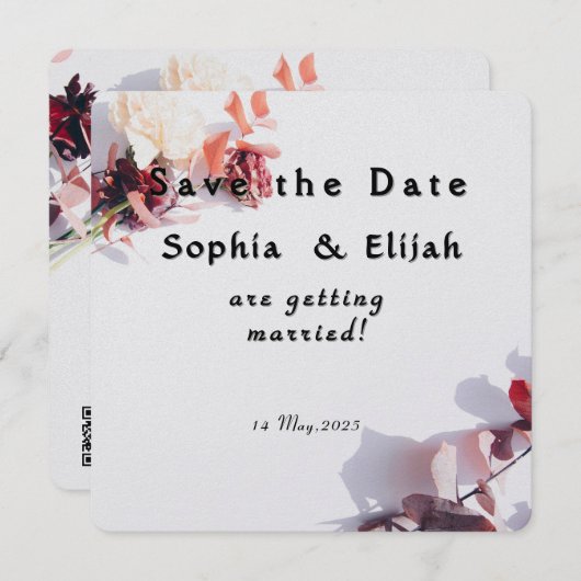 Romantische Elegante Bloemen Bewaar de datum trouw Save The Date (Voorkant / Achterkant)