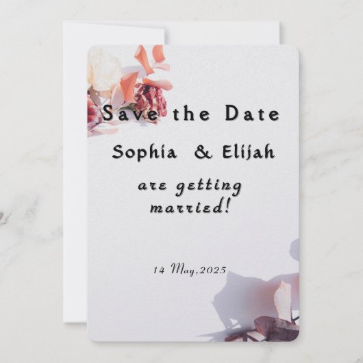 Romantische Elegante Bloemen Bewaar de datum trouw Save The Date (Voorkant)