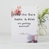 Romantische Elegante Bloemen Bewaar de datum trouw Save The Date (Staand voorkant)
