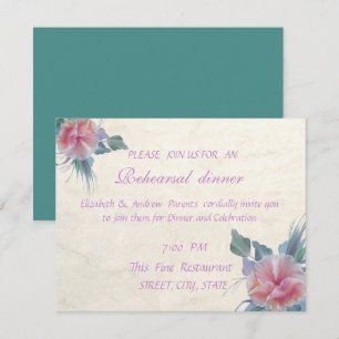 Romantische Elegante Bloemen Oefenavondmaal Kaart