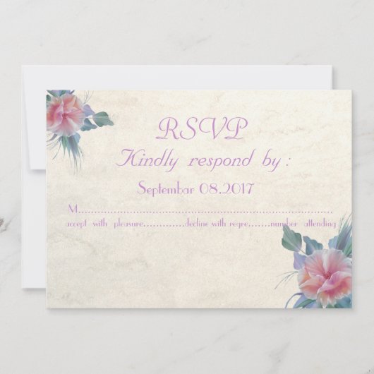 Romantische Elegante Bloemen Trouw RSVP Kaart (Voorkant)