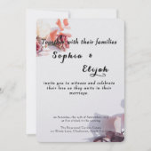 Romantische elegante bloemenbruiloft uitnodiging (Voorkant)