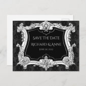 Romantische, elegante bruiloft Frans ingelijst Briefkaart (Voorkant / Achterkant)