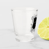 Romantische, elegante bruiloft Frans ingelijst Shot Glas (Links)