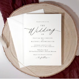 Romantische Elegante Delicate Calligrafie Bruiloft Kaart