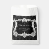 Romantische, elegante frans ingelijst "dank u" bedankzakje (Voorkant)