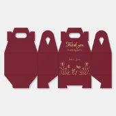 Romantische elegante gouden bloem bordeaux bruilof bedankdoosjes (Ongevouwen)