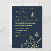 Romantische elegante gouden bloem en een vlindervl kaart (Voorkant)