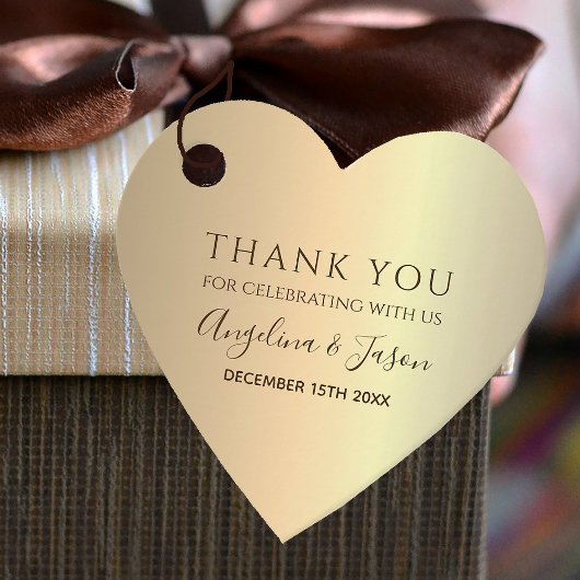Romantische Elegante Gouden Bruiloft Bedankjes Labels