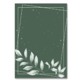 Romantische elegante groene stoffige bladeren kaart (Achterkant)