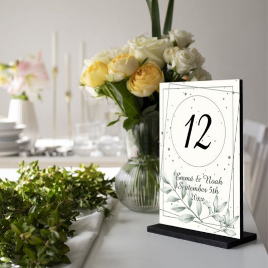 Romantische elegante groene stoffige bladeren kaart