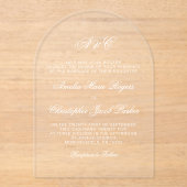 Romantische elegante kalligrafie bruiloft acryl uitnodigingen (Voorkant)