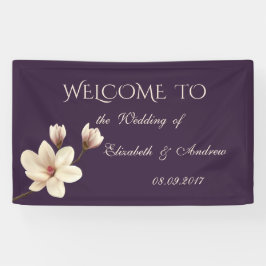 Romantische Elegante Magnolia Bruiloft Banner