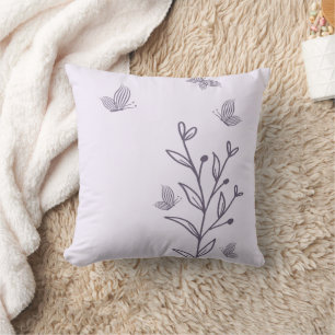 Romantische elegante mauve bloemen kussen