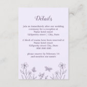 Romantische elegante mauve bloemenbruiloft informatiekaartje (Voorkant)