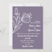 Romantische elegante mauve bloemenbruiloft kaart (Voorkant)