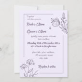 Romantische elegante mauve bloemenbruiloft kaart (Voorkant)