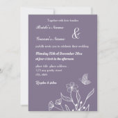 Romantische elegante mauve bloemenbruiloft kaart (Voorkant)