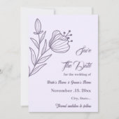 Romantische elegante mauve bloemenbruiloft save the date (Voorkant)