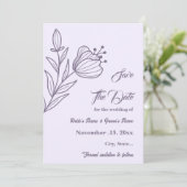 Romantische elegante mauve bloemenbruiloft save the date (Staand voorkant)