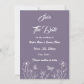 Romantische elegante mauve bloemenbruiloft save the date (Voorkant)