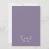 Romantische elegante mauve bloemenbruiloft save the date (Achterkant)