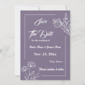 Romantische elegante mauve bloemenbruiloft save the date (Voorkant)