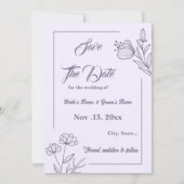 Romantische elegante mauve bloemenbruiloft save the date (Voorkant)