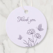 Romantische elegante mauve bloemige bruiloft bedankjes labels (Voorkant)