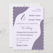 Romantische elegante mauve bruiloft kaart (Voorkant)