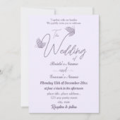 Romantische elegante mauve vlinders bruiloft kaart (Voorkant)