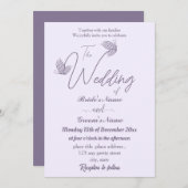 Romantische elegante mauve vlinders bruiloft kaart (Voorkant / Achterkant)