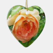 Romantische elegante Oranje Rozen foto Keramisch Ornament (Rechts)