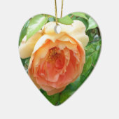 Romantische elegante Oranje Rozen foto Keramisch Ornament (Links)