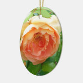 Romantische elegante Oranje Rozen foto Keramisch Ornament (Links)