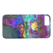 Romantische elegante paarse blauwgroen bloemschild Case-Mate iPhone case (Achterkant (Horizontaal))