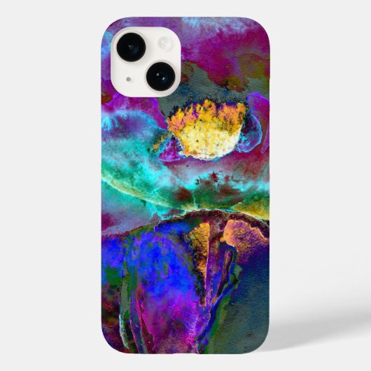 Romantische elegante paarse blauwgroen bloemschild Case-Mate iPhone case (Achterkant)
