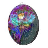 Romantische elegante paarse blauwgroen bloemschild dartbord (Voorkant Rechts)