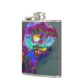 Romantische elegante paarse blauwgroen bloemschild heupfles (Links)