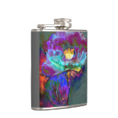 Romantische elegante paarse blauwgroen bloemschild heupfles (Rechts)