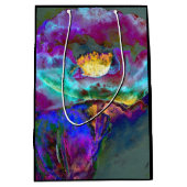 Romantische elegante paarse blauwgroen bloemschild medium cadeauzakje (Voorkant)