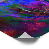 Romantische elegante paarse blauwgroen bloemschild poster (Hoek)